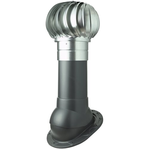 Комплект активной вентиляции Турбодефлектор TD160 ОЦ, вент. выход утепленный высотой Н-500, для скатной кровли,серый