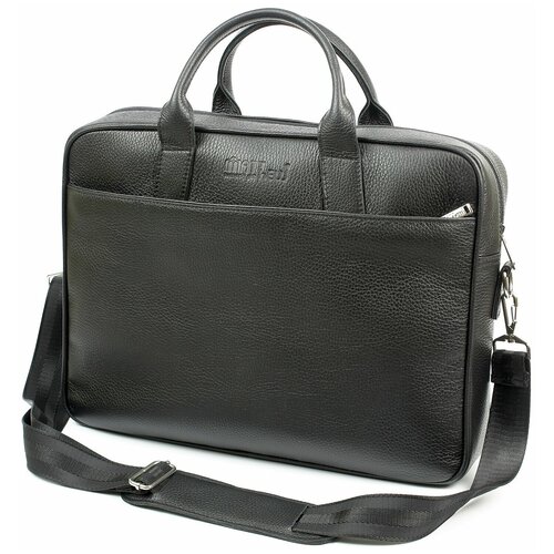фото Сумка с ручками matthew из натуральной кожи, мужская цвет черный