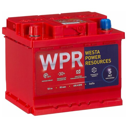 WPR 550106310 аккумулятор 6ст-50vlr 50ah 480a 207х175х175 полярность 0