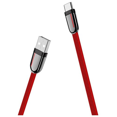 Кабель USB - Type-C HOCO U74 Grand, 1.2м, плоский, 3.0A, ткань, цвет: красный кабель hoco u74 для смартфона usb type c 1 2 м 3a цвет черный 1 шт