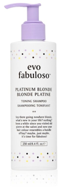 Evo Fabuloso Platinum Blonde Тонирующий шампунь - Уход для блондинок фиолетовый Платинум блонд, 250 мл