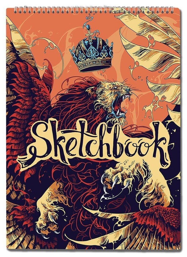 Скетчбук А3 50 листов Блокнот для рисования Дракон (мантикора грифон мифология сказка мифология) - 179 В А3
