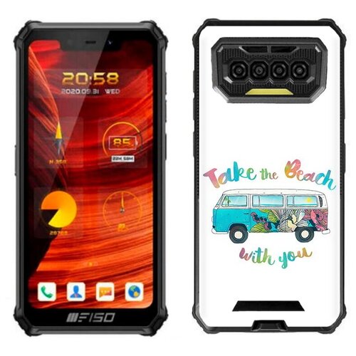 Чехол задняя-панель-накладка-бампер MyPads Хиппи автобус для Oukitel F150 Bison 2021 противоударный