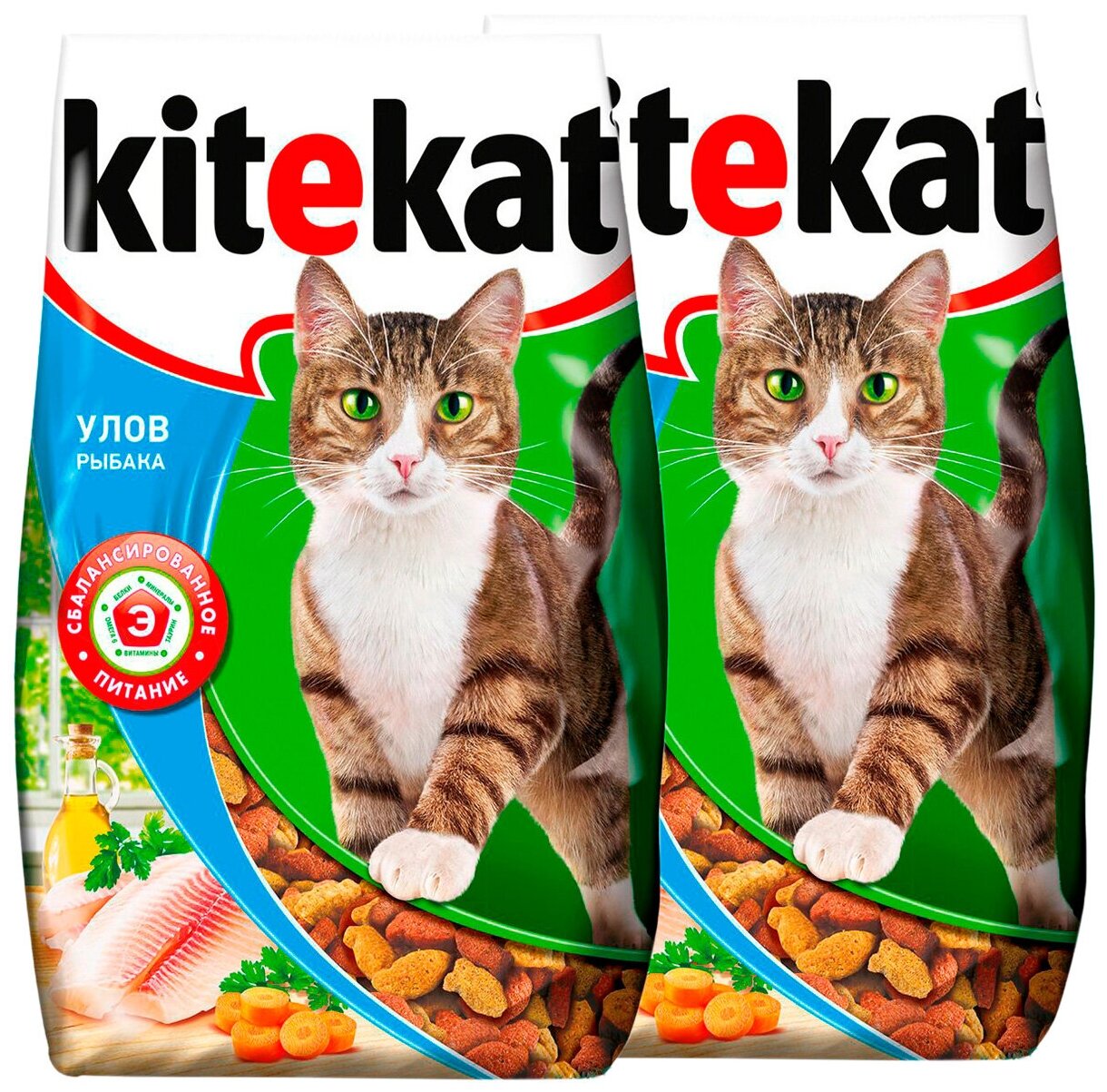 KITEKAT улов рыбака для взрослых кошек (15 + 15 кг)