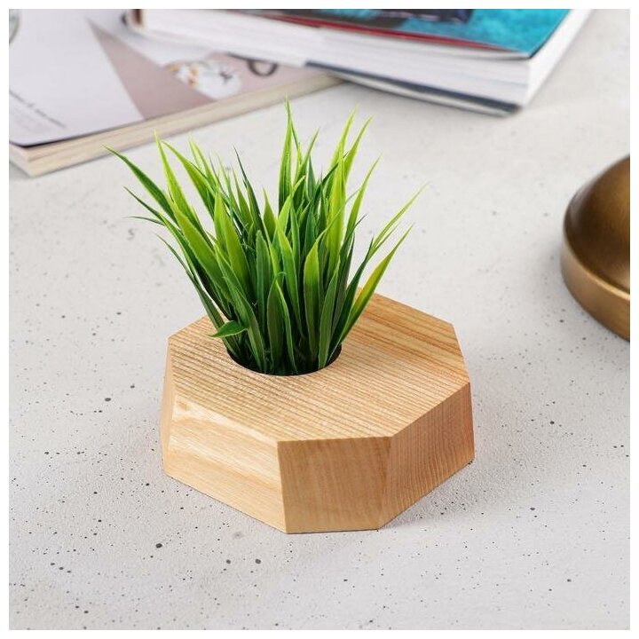 фото Кашпо деревянное "Геометрия № 2 ", массив ясеня, 10х3.5 см