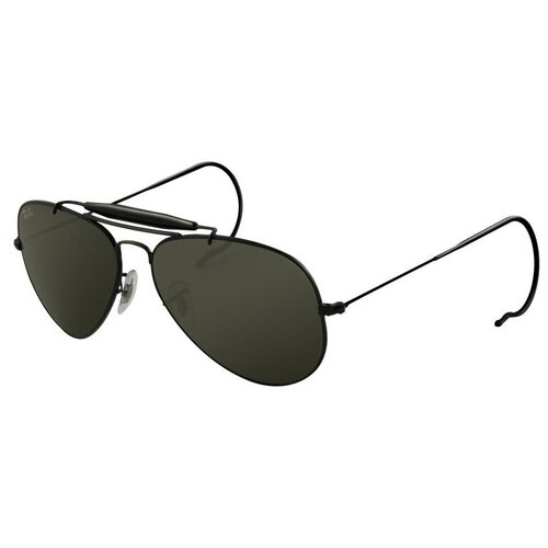 Солнцезащитные очки Luxottica, авиаторы, оправа: металл, с защитой от УФ, черный