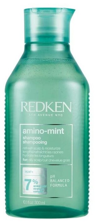 REDKEN амино минт Шампунь для контроля жирности головы с экстрактом мяты, 300мл,