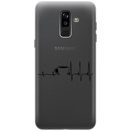 Силиконовый чехол с принтом Coffee Cardiogram для Samsung Galaxy J8 / Самсунг Джей 8 силиконовый чехол на samsung galaxy j8 самсунг джей 8 с 3d принтом rat прозрачный