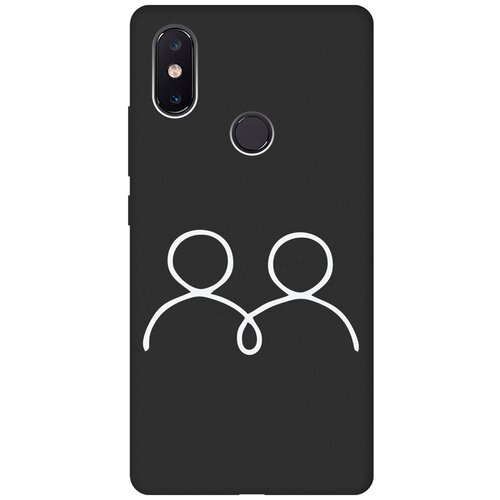 Матовый Soft Touch силиконовый чехол на Xiaomi Mi 8 SE, Сяоми Ми 8 СЕ с 3D принтом Couple Lines W черный матовый soft touch силиконовый чехол на xiaomi mi 8 se сяоми ми 8 се с 3d принтом cats w черный