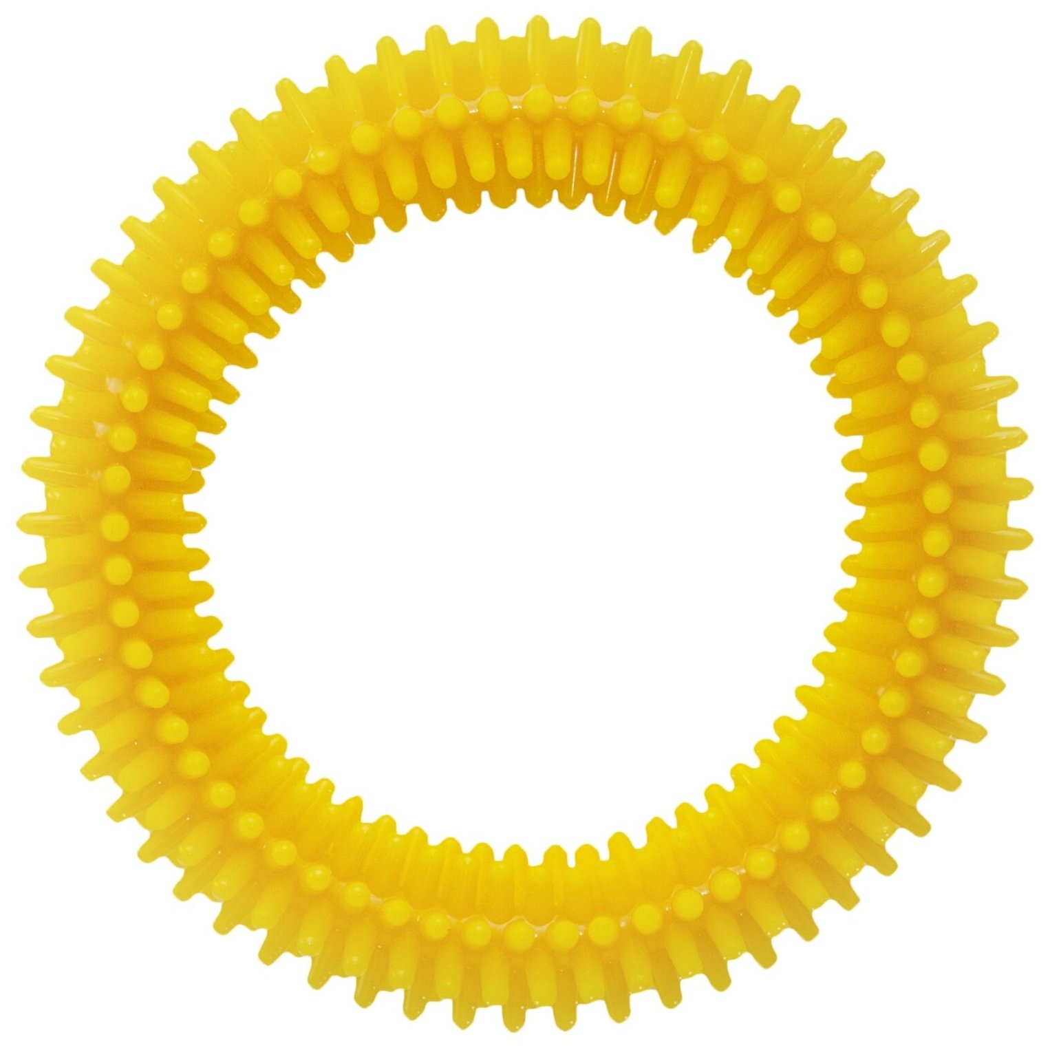 Tappi игрушка для собак "Сириус", кольцо с шипами, жёлтый, диаметр 61 см - фотография № 1