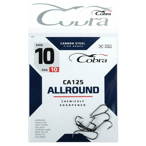 крючки cobra allround серия ca125 6 10 шт Крючки Cobra ALLROUND CA125-10 10шт 4360104