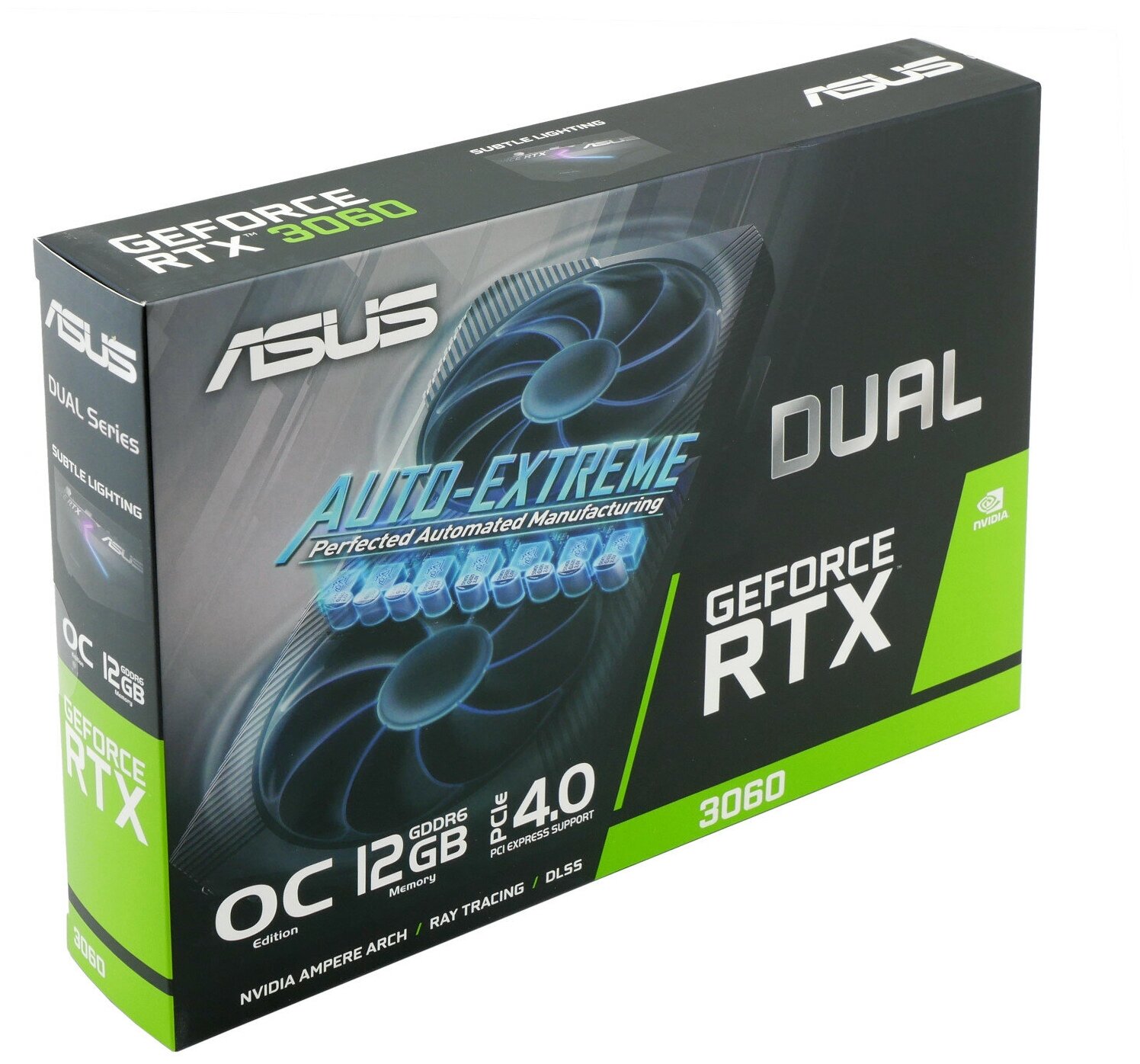 Видеокарта ASUS GeForce RTX 3060 12 ГБ DUAL-RTX3060-O12G-V2, rev. 2.0 (LHR)