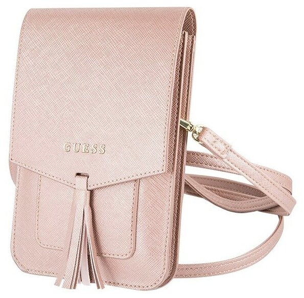 Сумка Guess Wallet Saffiano Look иск. кожа для телефона, розовая