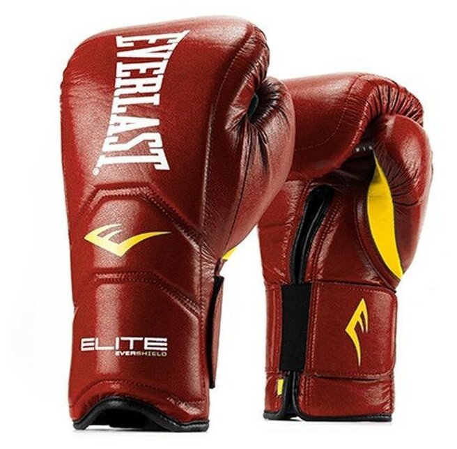 Перчатки тренировочные на липучке Everlast Elite Pro 16oz красные