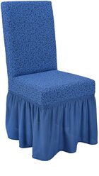 Чехлы на стулья со спинкой на кухню универсальные Жаккард, цвет Голубой