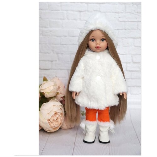 фото Комплект одежды и обуви для кукол paola reina 32 см, белый, оранжевый favoridolls