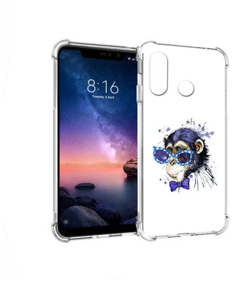 Чехол задняя-панель-накладка-бампер MyPads акварельная обезьяна для Xiaomi Redmi Note 6/Note 6 Pro противоударный