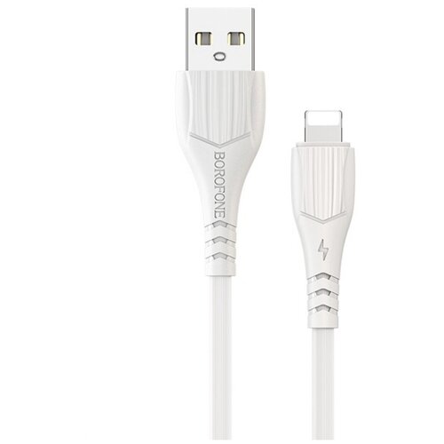 кабель usb lightning bx37 1m borofone черный Кабель USB Lightning BX37 1M Borofone белый