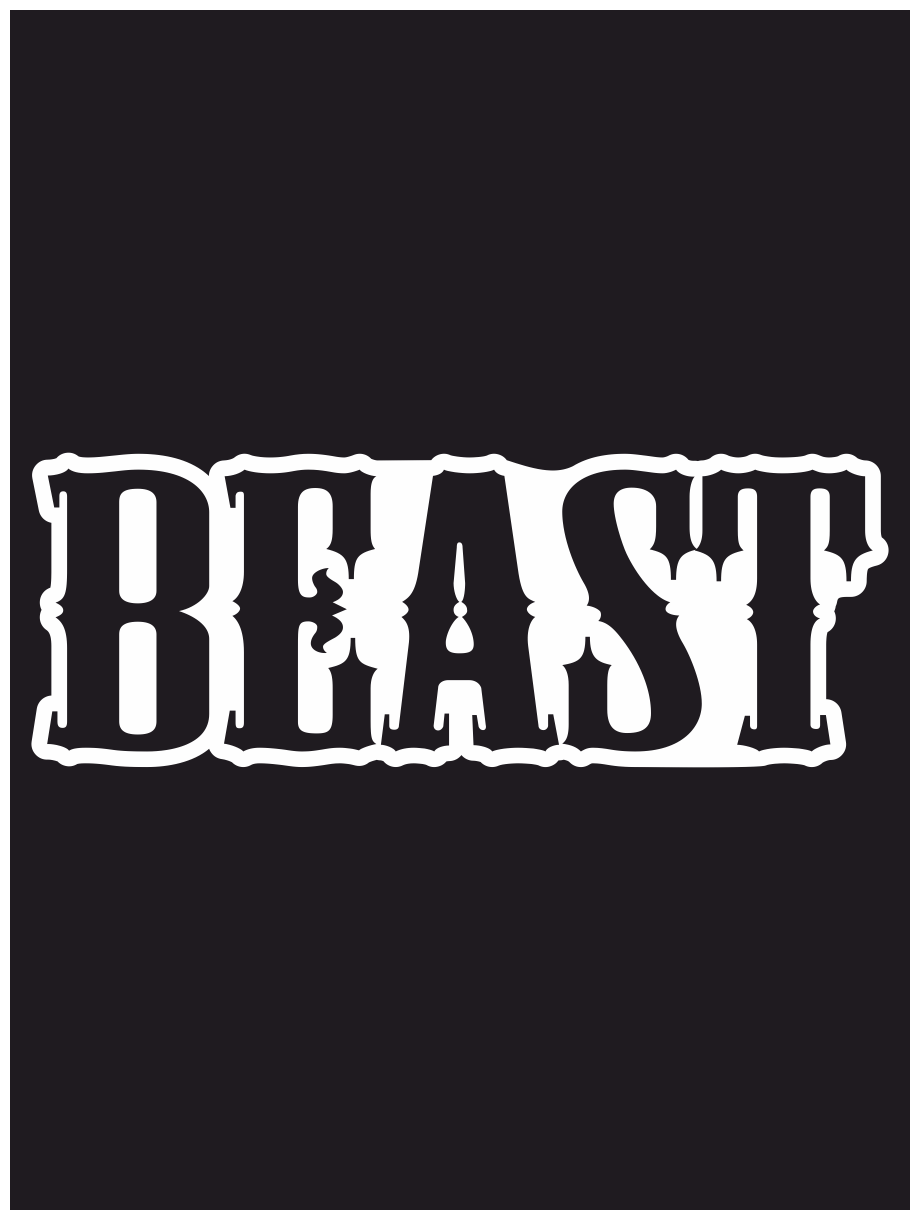 Наклейка на авто "Beast" Надпись 20х7см.