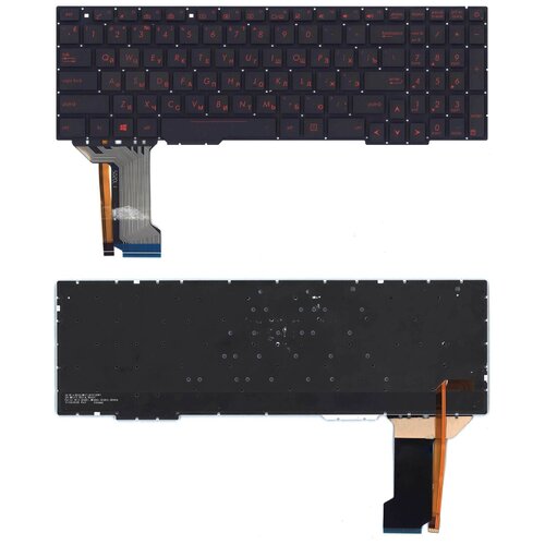 Клавиатура keyboard для ноутбука Asus FX553VE FX753VD FX753VE черная с красной подсветкой 3192₽