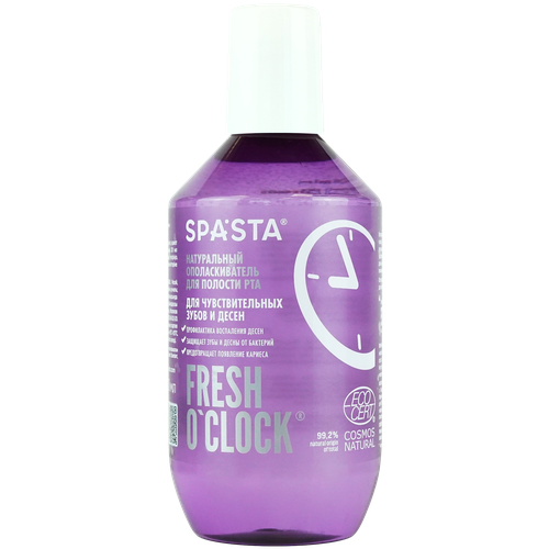 Ополаскиватель для полости рта SPASTA Fresh o’clock Для чувствительных зубов и десен, 400 мл (Ecocert)