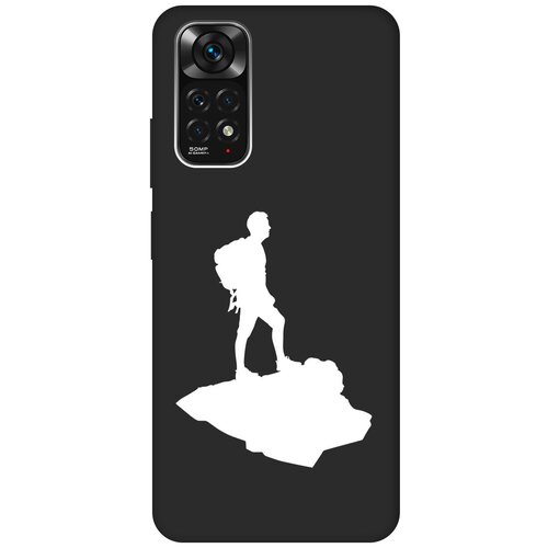 Матовый чехол Trekking W для Xiaomi Redmi Note 11 / Note 11S / Сяоми Редми Ноут 11 / Ноут 11С с 3D эффектом черный матовый чехол this is just a rubbish w для xiaomi redmi note 11s сяоми редми ноут 11с с 3d эффектом черный