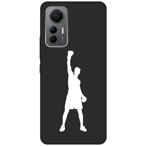 Матовый чехол Boxing W для Xiaomi 12 Lite / Сяоми 12 Лайт с 3D эффектом черный матовый чехол basketball для xiaomi 12 lite сяоми 12 лайт с 3d эффектом черный