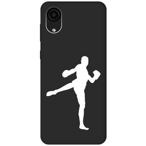 Матовый чехол Kickboxing W для Samsung Galaxy A03 Core / Самсунг А03 Кор с 3D эффектом черный матовый чехол snowboarding w для samsung galaxy a03 core самсунг а03 кор с 3d эффектом черный