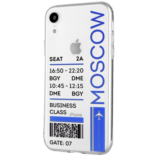 Силиконовый чехол Mcover для Apple iPhone XR с рисунком Билет в Москву силиконовый чехол mcover для apple iphone 12 pro max с рисунком билет в москву