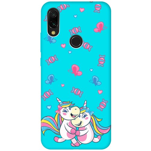 Матовый чехол Unicorns and Candies для Xiaomi Redmi 7 / Сяоми Редми 7 с 3D эффектом бирюзовый матовый чехол sad cat для xiaomi redmi 7 сяоми редми 7 с 3d эффектом бирюзовый