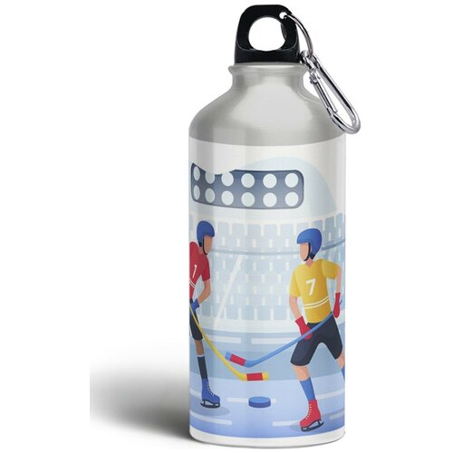 фото Бутылка спортивная,туристическая фляга, 500мл с карабином спорт хоккей - 184 brutbottle