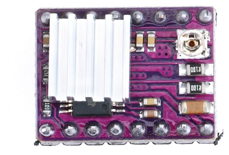 Модуль Драйвер шагового двигателя DRV8825 с радиатором (Фиолетовый) с шагами: 1,1/2,1/4,1/8,1/16,1/32