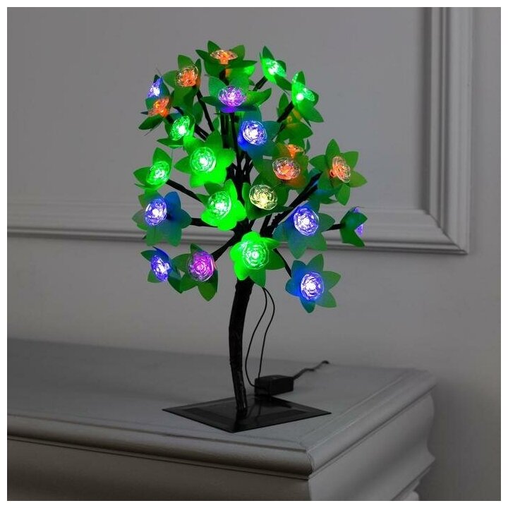 Светодиодный куст «Цветы» 30 см 32 LED мигание 220 В свечение мульти (RG/RB)