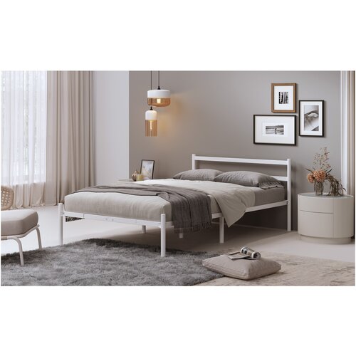 Кровать разборная металлическая Мета 04.100.9005 (1200*2000мм), белая