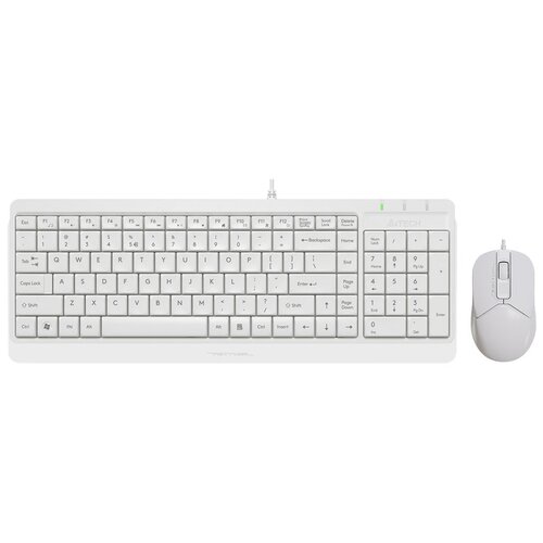 комплект мыши и клавиатуры a4tech fstyler f1512 usb белый белый Комплект клавиатура + мышь A4Tech Fstyler F1512, белый, английская/русская