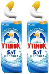 Чистящее средство для унитаза Туалетный Утенок Активный Морской 5 в 1 500 мл. х 2 шт.