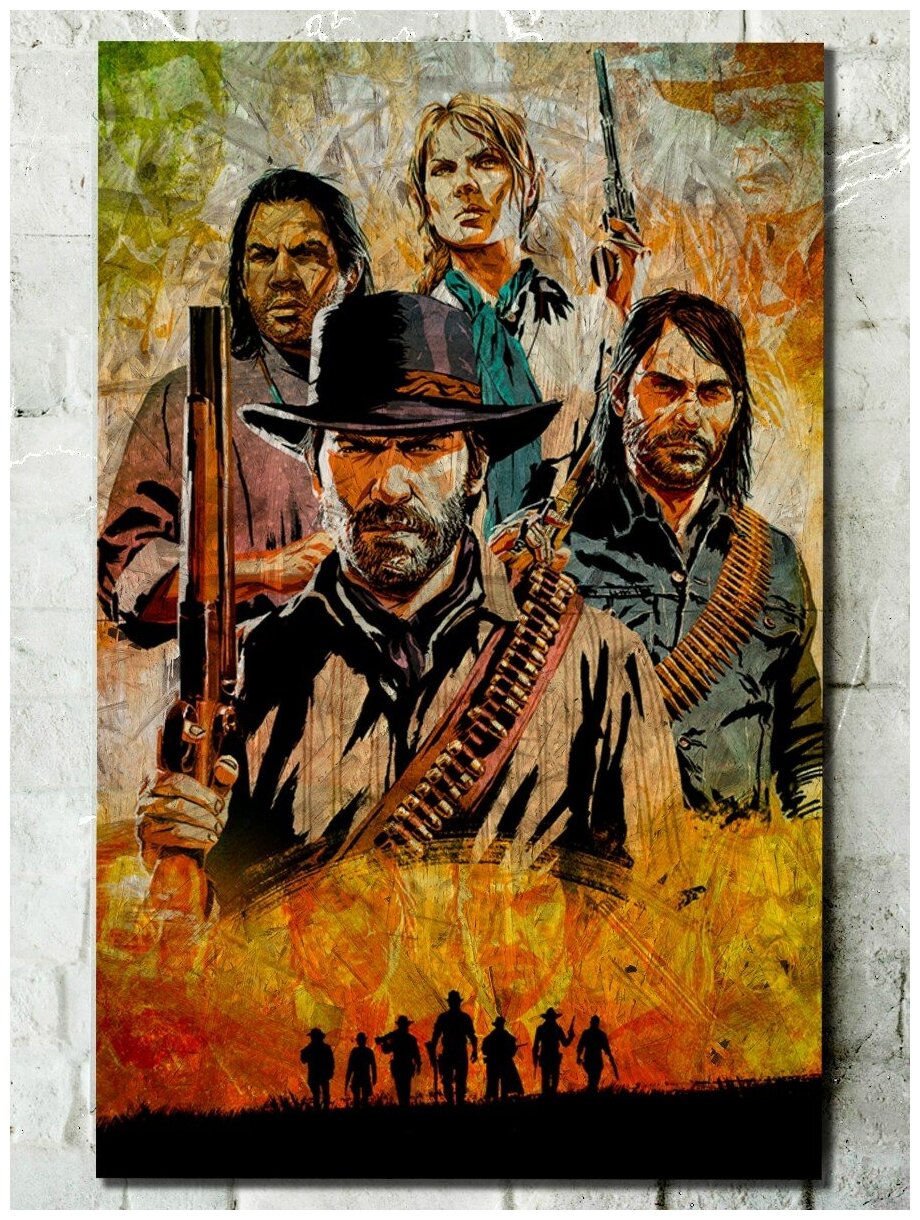 Картина интерьерная на рельефной доске ОСП игра RDR Red Dead Redemption - 6571 В