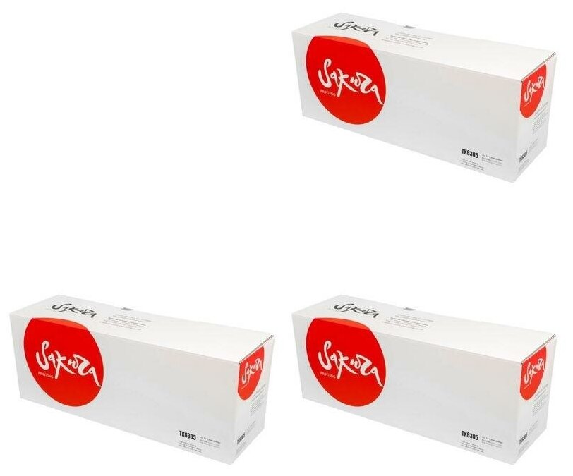 Sakura Картриджи комплектом совместимые Сакура Sakura SATK6305-3PK TK-6035 черный 3 упаковки [выгода 3%]