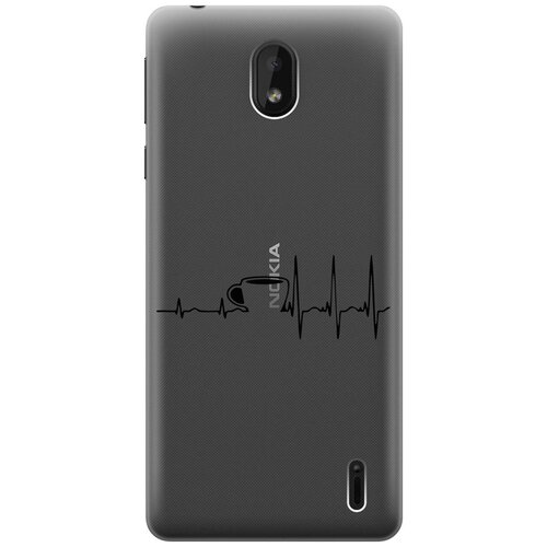 Силиконовый чехол с принтом Coffee Cardiogram для Nokia 1 Plus / Нокиа 1 Плюс силиконовый чехол на nokia 5 1 plus x5 нокиа 5 1 плюс доброе утро прозрачный