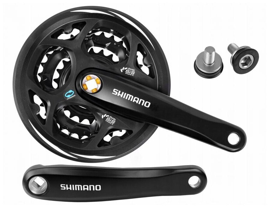 Шатун Shimano Altus M311 170мм Кв 48/38/28T защ черный EFCM311C888CL