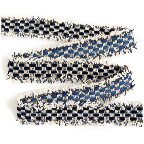 Тесьма декоративная TBY Шанель, B 25 мм, синяя, 13,71 м (TBY. SH064)