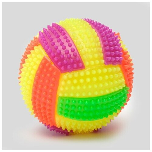 Пижон Мяч для собак светящийся с пищалкой Водное поло, TPR, 7 см, микс цветов