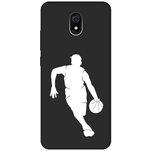 Матовый чехол Basketball W для Xiaomi Redmi 8A / Сяоми Редми 8А с 3D эффектом черный матовый чехол meaning w для xiaomi redmi 8a сяоми редми 8а с 3d эффектом черный