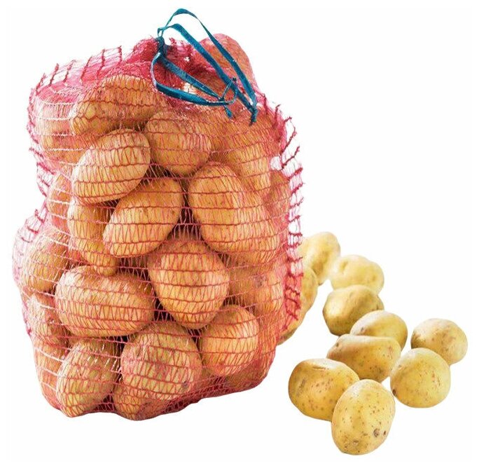 Сетка - Мешок для овощей до 9 кг, для урожая и хранения картошки, лука, моркови, яблок с завязками 30 х 47, 50 штук