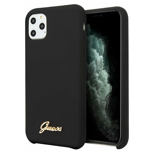 Чехол Guess силиконовый для iPhone 11 Pro Max, Vintage logo черный