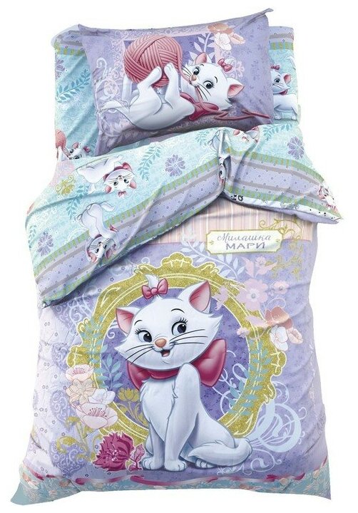 фото Постельное бельё 1,5 сп "Милашка Мари" Дисней , размер 143х215 см, 150х214 см, 50х70 см -1 шт, 100% хлопок, поплин 125 г/м2