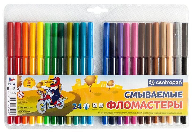 Фломастеры Centropen 24 цвета - фото №1