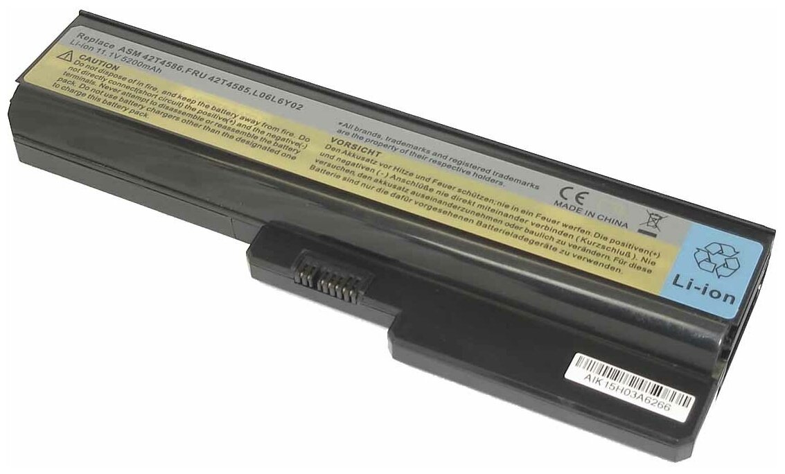 Аккумуляторная батарея для ноутбука Lenovo IdeaPad G430 G450 (L06L6Y02) 11.1V 5200mAh OEM черная
