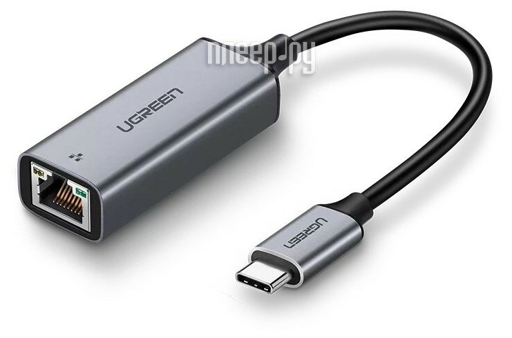 Адаптер UGREEN CM199 (50737) USB Type C to 10/100/1000M Ethernet Adapter. Цвет: серый космос