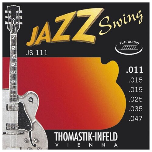 JS111 Jazz Swing Комплект струн для акустической гитары, Light, сталь/никель, 11-47, Thomastik струны для акустической гитары thomastik js113 jazz swing medium сталь никель 13 53